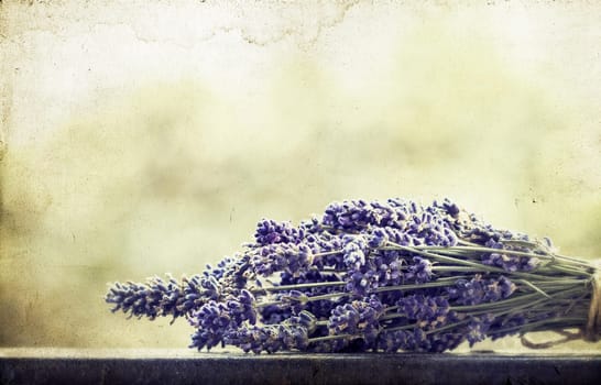 Vintage photo of lavender bouquet