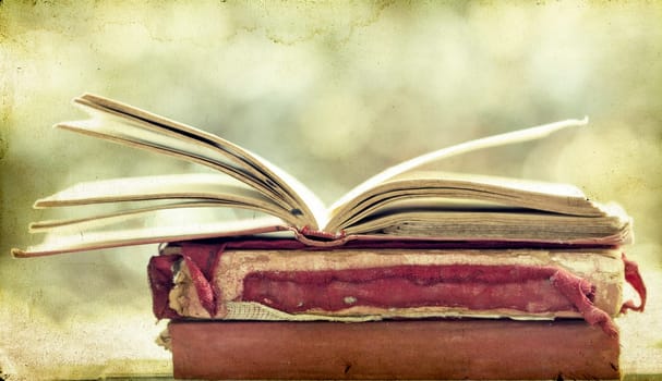 Vintage photo of old books