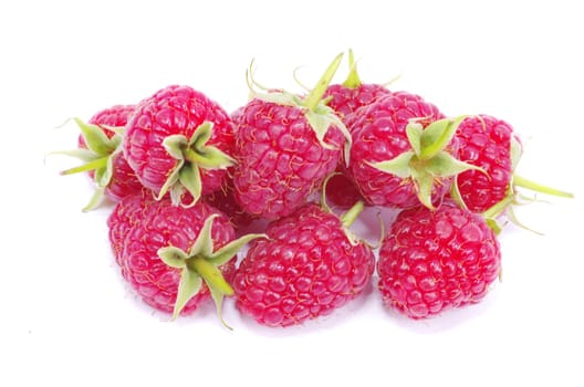 fresh raspberry closeup isolated on white background