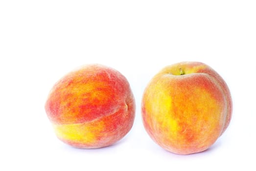 two peach isolated on white