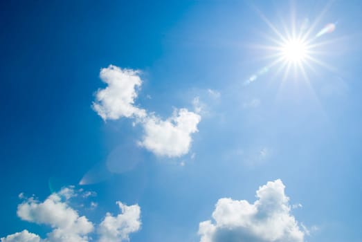 blue sky background with tiny clouds