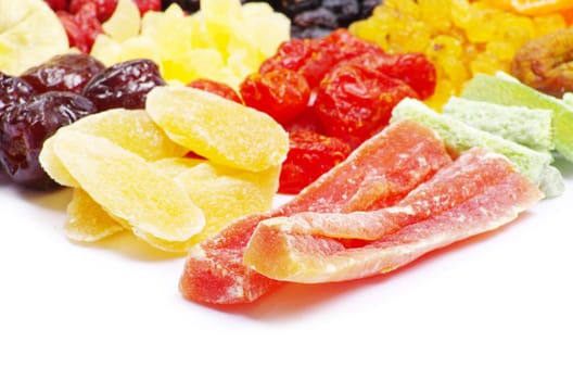 mix dried fruits collection on white