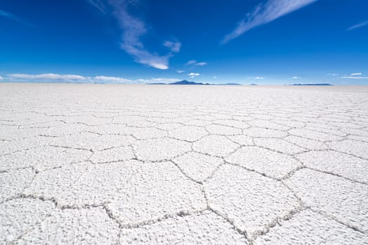 Details of the Uyuni Salt Flat in southern Bolivia