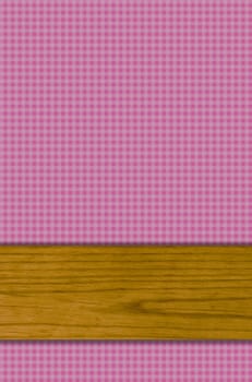 Violet tablecloth with wooden beams as background
