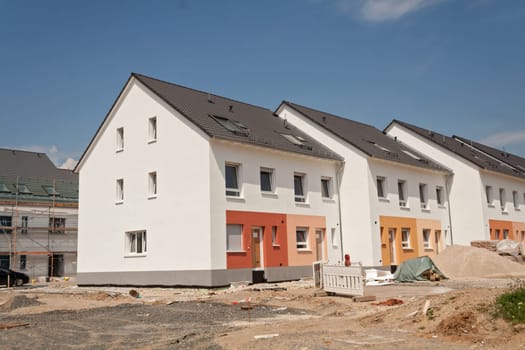 New construction of terraced house settlement