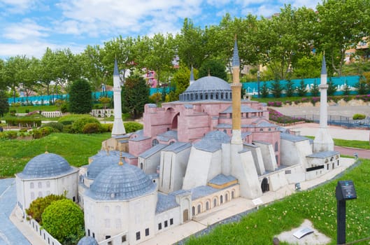 Miniaturk park in istanbul, the largest miniature park in the world. The park contains 105 buildings, each replicated on a scale of 1