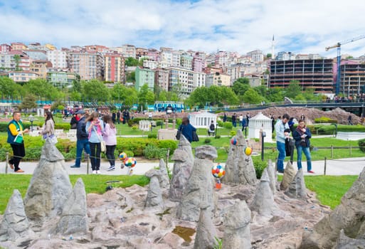 Miniaturk park in istanbul, the largest miniature park in the world. The park contains 105 buildings, each replicated on a scale of 1