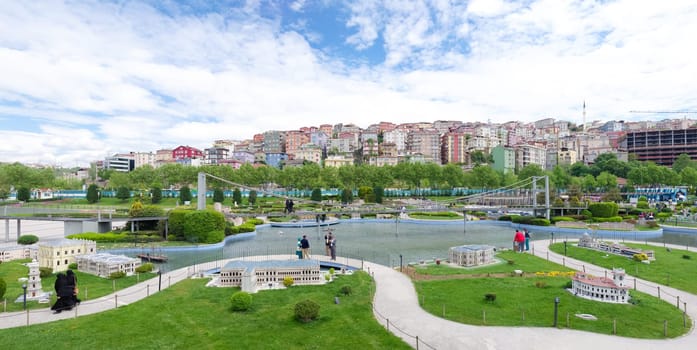 Miniaturk park in istanbul, the largest miniature park in the world. The park contains 105 buildings, each replicated on a scale of 1