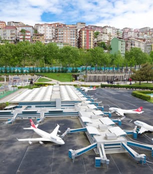 Miniaturk park in istanbul, the largest miniature park in the world. The park contains 105 buildings, each replicated on a scale of 1