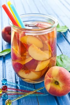 Homemade iced eatwith pudrisch in vintage mason jar