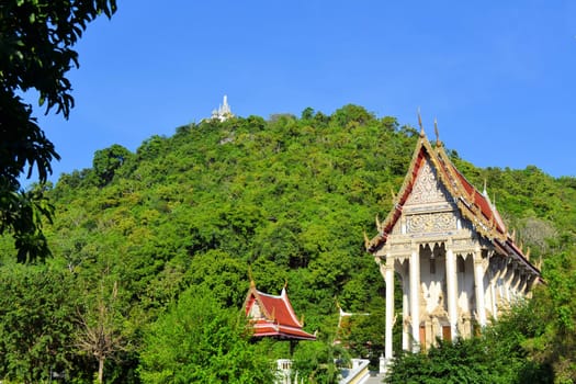 Buddhist temple in Thailand in traditional architecture in Petchaburi