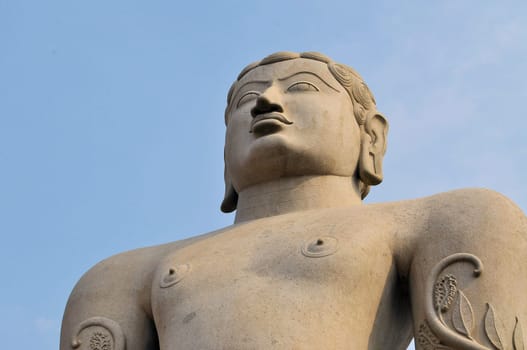 Statue of Jain god Gomeshvara in Shravanabelagola, Karnataka, India