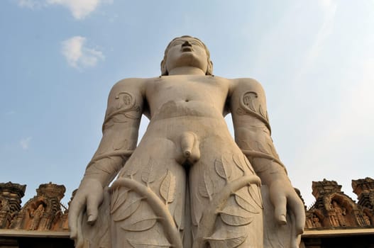 Statue of Jain god Gomeshvara in Shravanabelagola, Karnataka, India