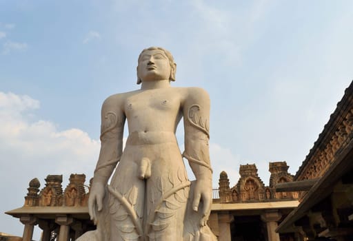 Statue of Jain god Gomeshvara in Shravanabelagola, Karnataka, India
