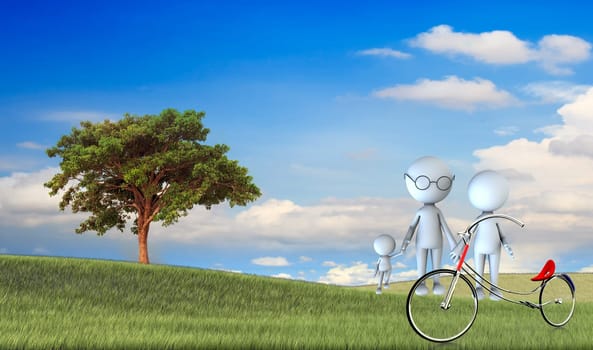 happy family scene outdoors for adv or others purpose use