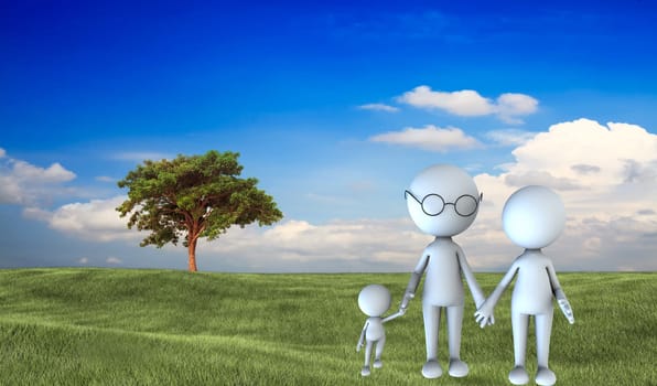 happy family scene outdoors for adv or others purpose use