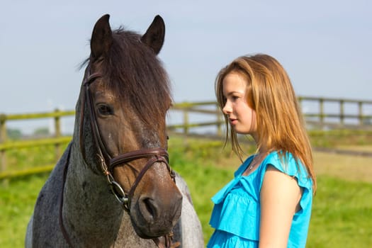 young girl and her horse