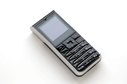 A modern mobile phone with white background