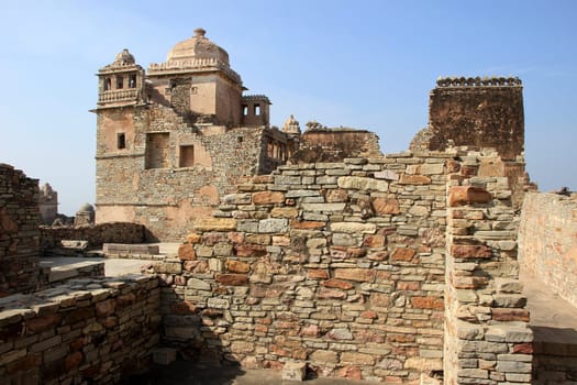 View of Rana Kumbh Palace at Chittorgarh Fort, Rajasthan, India, Asia