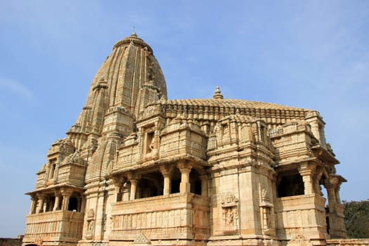 Architecturally beautiful Kumbha Shyam Temple in the vicinity of Vijay Sthambh (Victory Tower), Chittorgarh Fort, Rajasthan, India, Asia