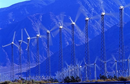 Wind turbines in California desert
