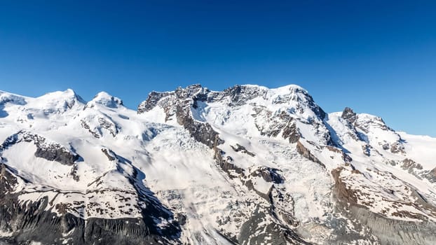 Mountain Range Landscape with Blue Sky at Matterhorn, Switzerland