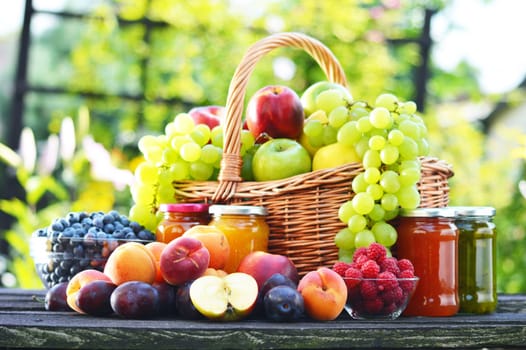 Fresh ripe organic fruits in the garden. Balanced diet.