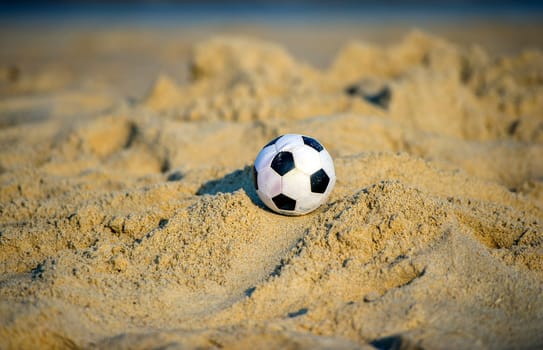 A soccer ball at a local beach