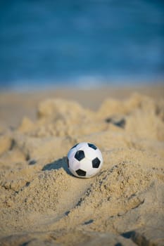A soccer ball at a local beach