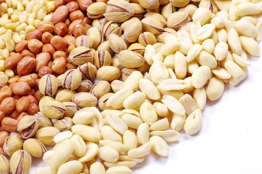 mixed nuts on a background