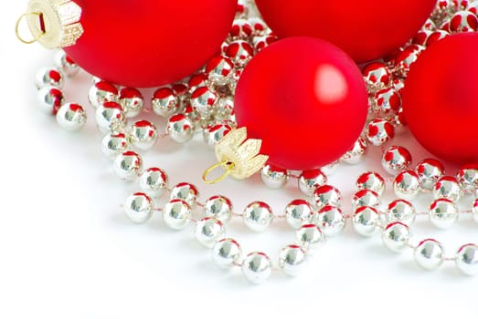 christmas balls isolated on the white background