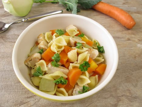Noodle soup with chicken