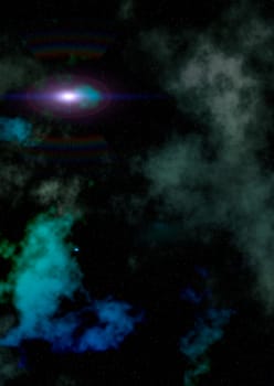 Star field in space, a nebulae and a gas congestion. "Elements of this image furnished by NASA""."
