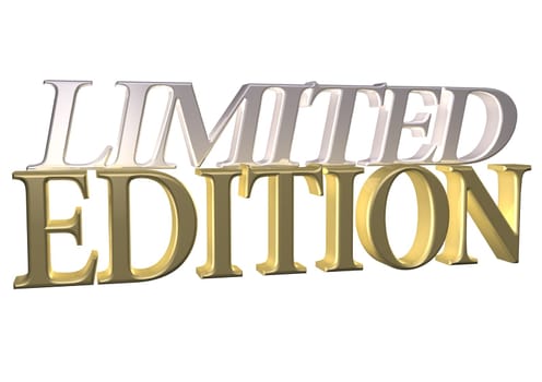 Glossy red three-dimensional inscription Limited Edition as a sign.
