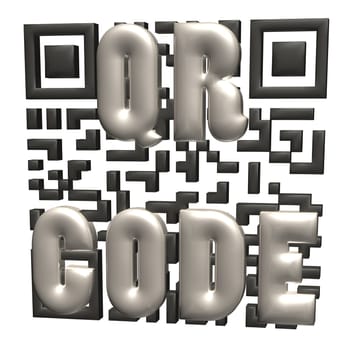 Abstract example of a three-dimensional QR code as a background