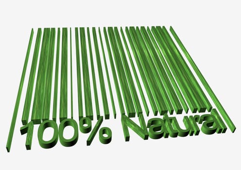 100 percent Natural barcodes isolated on white