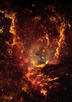 Far being shone nebula and star field against space. "Elements of this image furnished by NASA""."