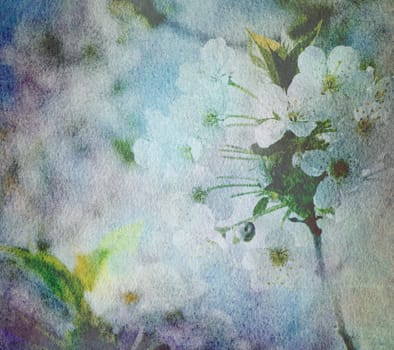 flowers paper retro watercolor