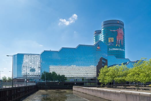 rabobank headquarters building in utrecht, netherlands. Rabobank is a Dutch bank, consisting of 136 (2013) independent cooperatives which all have its own banking licence of the Dutch Central Bank