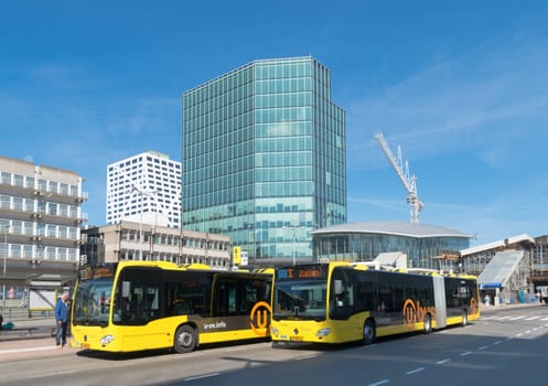 exterior of the utrecht central station in the netherlands. Utrecht Centraal is the main hub of the railway lines in the Netherlands and is the area's largest railway station in the Netherlands