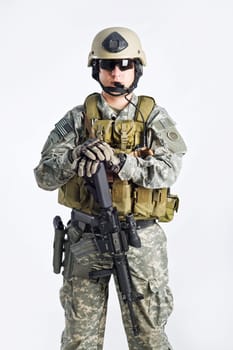 SWAT Team Officer on white isolated background