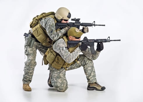 SWAT Team Officer on white isolated background