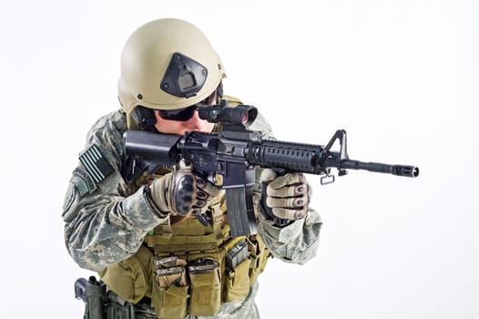 SWAT Team Officer on white isolated background