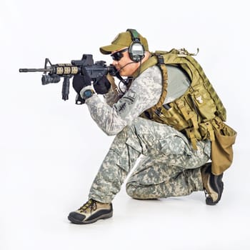 SWAT Team Officer on white isolated background