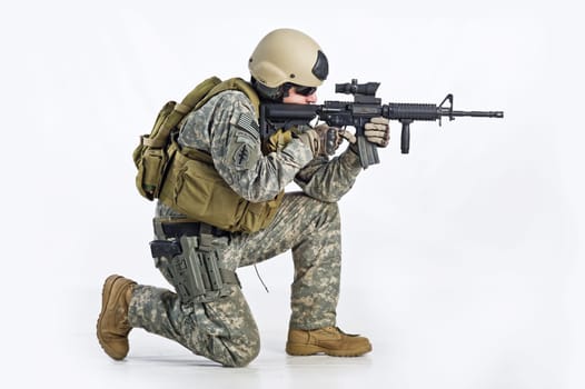SWAT Team Officer on white isolated background