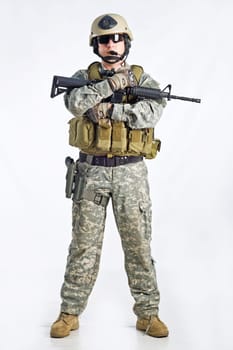 SWAT Team Officer on white isolated background