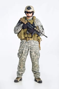 SWAT Team Officer on white isolated background