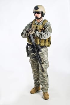 SWAT Team Officer on white isolated background