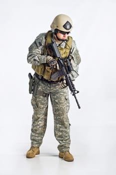 SWAT Team Officer on white isolated background
