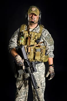 SWAT Team Officer on white isolated background